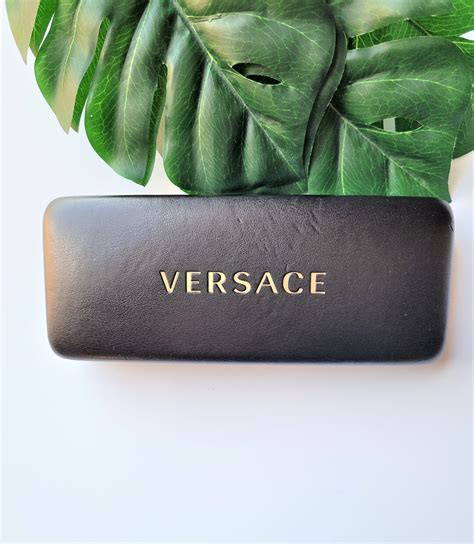 versace eyeglass case hard black